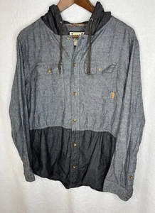 Dravus Shirt Adult M Long Sleeve Button Down Men’s Hooded Drawstring Pockets - Picture 1 of 9