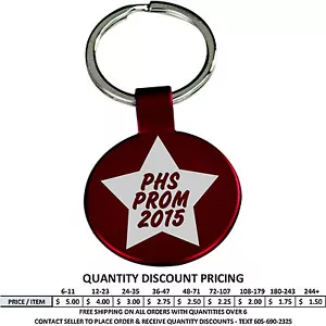 Personalized Metal Round Key Chain Key Chains Prom Custom Engraved Dance Formal - Picture 1 of 1