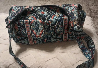 Vera Bradley Flower Shower Quilted  Zip Tote Bag Crossbody Strap Travel - Image 1 of 4