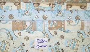 VINTAGE (5) PIECES, 5 2/3 YARDS OF "LET IT SNOW"- HENRY GLASS & CO. 45" FLANNEL - Picture 1 of 12