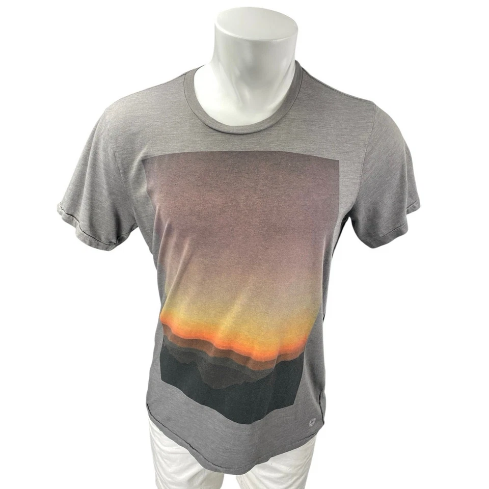 Camiseta Top 7 For All Mankind Para Hombres Gris Cuello Redondo Manga Corta Gráfica Talla M Foto 1 de 4