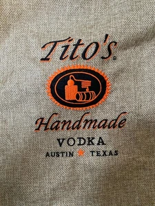TITO'S Handmade VODKA Burlap Canvas Drawstring Backpack Bag - Austin Texas - NEW - Picture 1 of 4