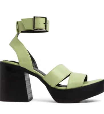 Сандалии на блочном каблуке Shellys London Sage зеленые Sallie с открытым носком новые Великобритания 8 ЕС 41 - Изображение 1 из 4