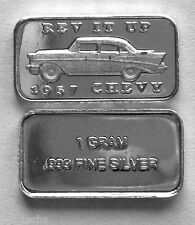 (100) 1 GRAM .999 PURE SILVER 1957 CHEVY 'REV IT UP' b1