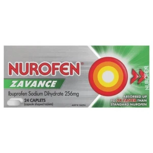 Nurofen Zavance Fast Pain Relief Caplets 256mg Ibuprofen 24 Tablets (PACK OF 2) - Picture 1 of 1