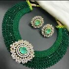 Bollywood Indian Kundan Choker Necklace Wedding Bridal Fashion CZ AD Jewelry Set
