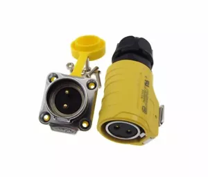 HQ 2 Contacts 2-Pin Aviation Plug Connector Panel Mount LP20 IP67 Waterproof - Picture 1 of 1