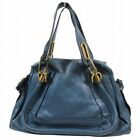 Chloe Paraty 2Way Handbag Shoulder Bag S Small Blue Ladies Original Vintage