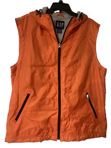 GAP Windbreaker Jacke Weste Kapuze Orange Herren L Wasserabweisend Golf Wandern - Bild 1 von 6