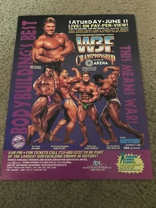1992 WBF CHAMPIONSHIP Poster Print Ad BODYBUILDING GARY STRYDOM BERRY DE MEY - Picture 1 of 1
