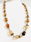 Gorgeous Vintage Smoky Amber Lucite Beads Chain Necklace