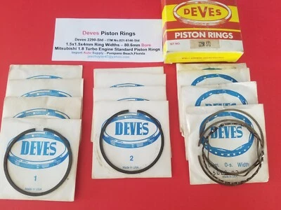 Mitsubishi 1.8 Turbo Eclipse Cordia & Tredea  12V Engine Piston Ring Set 84-88 - Image 1 of 3