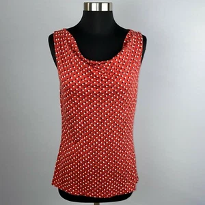 Boden Womens Top Sleeveless Drop Roll Neck Red Polka Dots Artsy Funky Unique 6 - Picture 1 of 8
