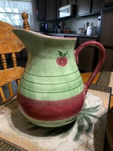 Vtg. Franciscan Apple Pie PITCHER 8 1/2" H Hand Painted Earthenware Wedgewood - Picture 1 of 3