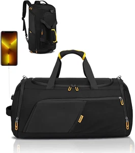 Gym Duffle Bag for Men Women, Travel Duffel Bag Backpack with Shoe Compartment & - Picture 1 of 12