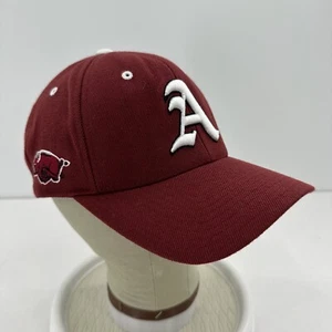 University Arkansas Razorbacks Team Spirit Raised A Logo Hook Loop Strapback Hat - Picture 1 of 12
