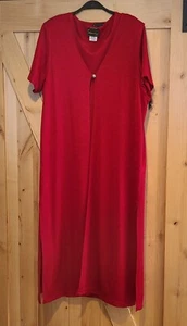Matthew & David Dress Sz 22-24W Slinky Long Sweater Vest Cardigan Maxi 2 Piece - Picture 1 of 16