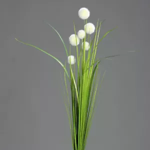 Kugelgras Busch 70cm weiß-Creme Dekogras künstlicher Graszweig Kunstgras - Bild 1 von 1