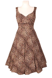 50s retro Leoparden rockabilly Leo Kleid Petticoatkleid Sommerkleid - Picture 1 of 7