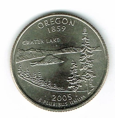 2005-P Philadelphia Brilliant Uncirculated Oregon 33TH State Quarter Coin! - Image 1 of 2