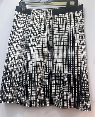 Worthington плиссированные передней юбки размер 12 классический черно-белый трекер полоски - Изображение 1 из 4