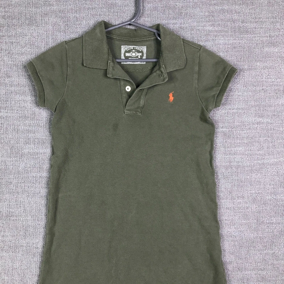 Ralph Lauren Polo Shirt Dress Girls 6 Green Mesh Small Pony Logo - Image 1 of 4