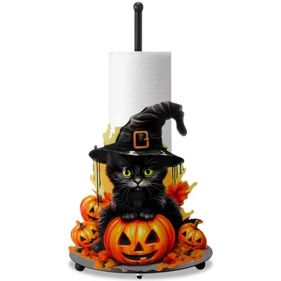 MorningRo Halloween Black Cat Paper Towel Holder Metal Halloween Kitchen Deco... Foto 1 de 4