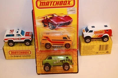 4 Vintage Matchbox Lesney Chevrolet Van & Blazer Lot NEW IN PACKAGES / BOX - Image 1 of 4