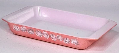 Pyrex Vintage Pink Daisy 548-B Casserole Dish 1-1/4 Qt 20 Space Saver Baker MCM - Image 1 of 4
