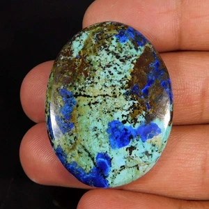 47.95Cts. Natürlich Atemberaubend Bluebird Azurit Oval Cabochon Reiki Heilsteine - Picture 1 of 3