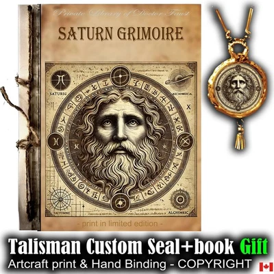 Antique Book Magic Occult Esotericism Witchcraft Saturn Grimoire Magick Sorcery - Image 1 of 4