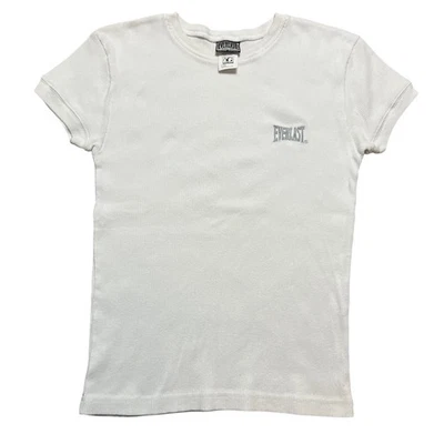 Camiseta Vintage Everlast Muscle Algodão Elástico com nervuras Tamanho Médio Branca - Imagem 1 de 4