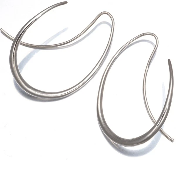 Auth Georg Jensen Earrings Offspring 433B Hoop 925 Sterling Silver - Image 1 of 4