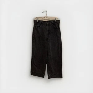 DAMEN LEGENDÄRE HOSE JEAN hoher Bund weites Bein dunkelgrau 16S - Bild 1 von 13