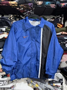 Vintage Nike kids  Navy Blue Windbreaker Jacket Size Médium  - Picture 1 of 6