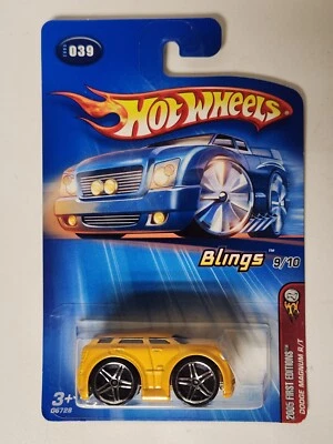 Hot Wheels 2005 First Editions Blings 9/10 Yellow Dodge Magnum R/T Tooned 39 - Photo 1/4