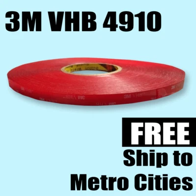 3M VHB 4910 Double Sided Tape | Clear Acrylic Tape 1.0mm Thick | Super Sticky - image 1 of 4
