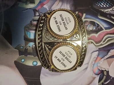 DOBLE MONEDA DÓLAR PLATA HEBILLA CINTURÓN 1972 - PESADO - BBA-45 Foto 1 de 2