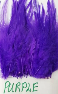 50 Feathers " SELECT SADDLES " Size 3" - 4" top Quality Color: PURPLE - Picture 1 of 2