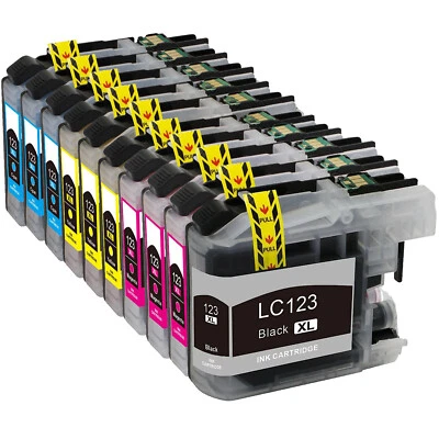 10x Patronen Kompatibel für XL LC123 Druckerpatronen MFC-J470DW MFC-J4410DW - Bild 1 von 4