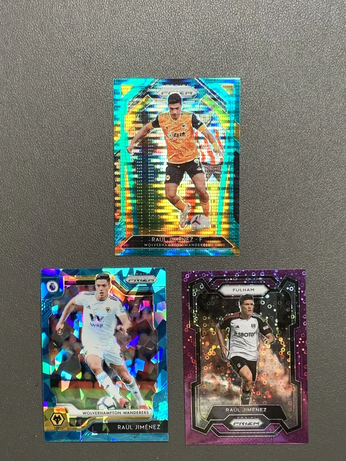 2020-21 Prizm EPL RAUL JIMENEZ Blue Ice Purple Disco /25 /49 /75 Mexico!