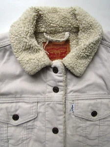 Levi's 36136 women's corduroy sherpa lined jacket medium stone LJKTC378 - Picture 1 of 10