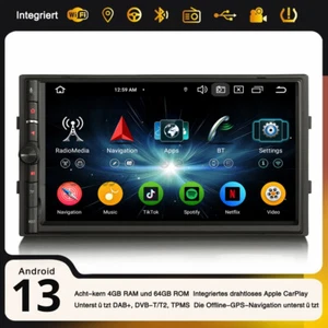7" CarPlay GPS Navi 64GB 2Din Android 14 Autoradio DAB+ Bluetooth USB für Nissan - Bild 1 von 20