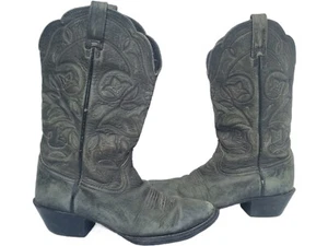 Ariat Vintage Cowboy Boots 37 4 6 Western Leather Cowgirl Riding Mid Calf Grey - Picture 1 of 13