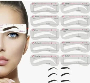 10 Precisely Position Eyebrow Stencil Attached Tightly One Step Eyebrow Kit - Picture 1 of 8