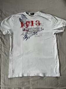 Polo Ralph Lauren maglietta grafica vintage bambino taglia XL bianca - Foto 1 di 20