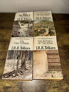 J.R.R. Tolkien Lord of the Rings four paperback books including The Hobbit - Picture 1 of 2