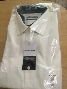 Geoffrey Beene Men's Almond Regular fit wrinkle free Shirt 17.5 RRP $55 - Picture 1 of 4