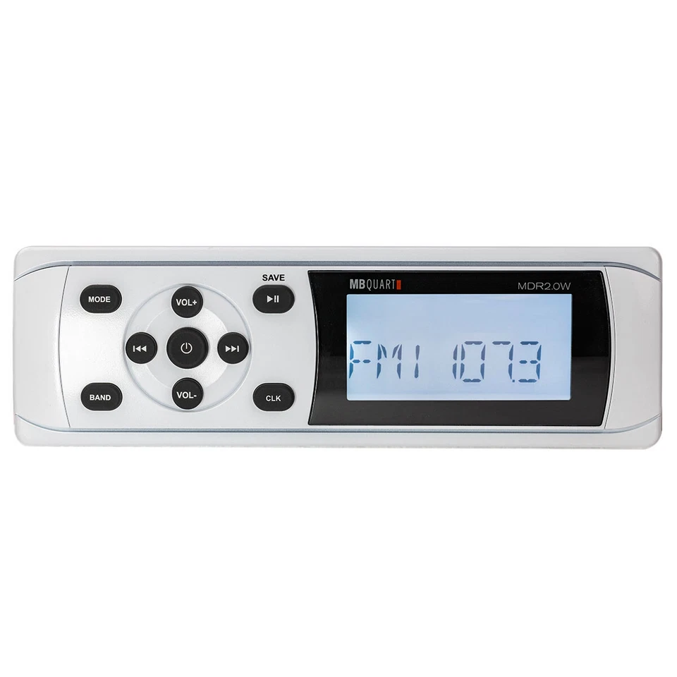 MB QUART MDR2.0W Marine Boat AM/FM Receiver w/Bluetooth/USB/RCA in White - Image 1 of 4