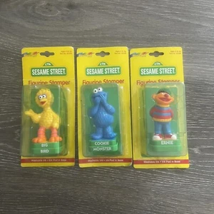 Sesame Street Big Bird Cookie Monster Erinyes Press Stamp Stamper Jim Henson Vtg - Picture 1 of 12